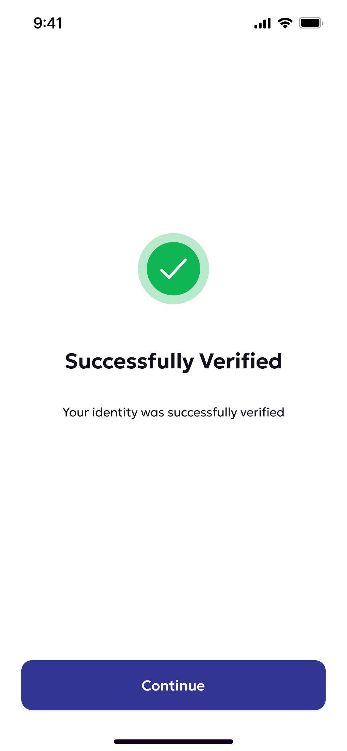 Successfully verified confirmation