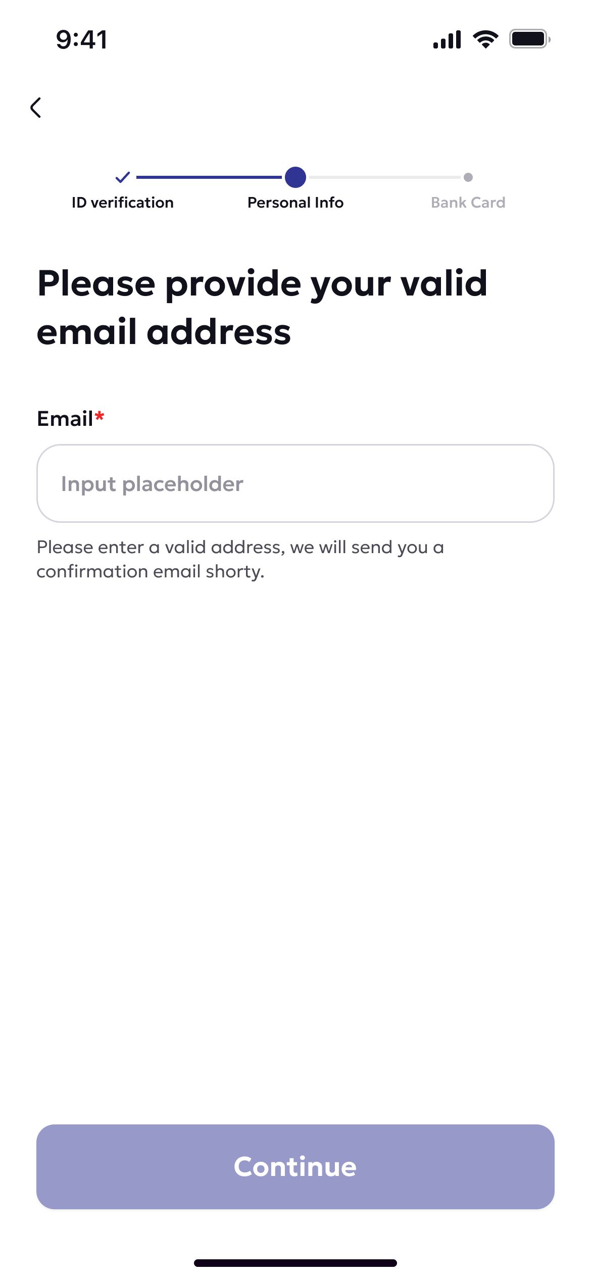 Email address step