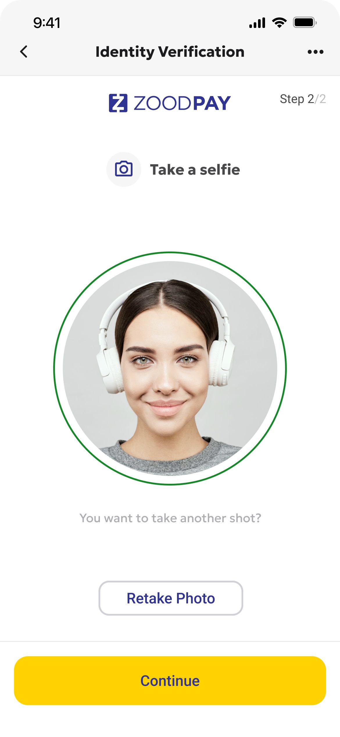 Previous identity verification: take a selfie