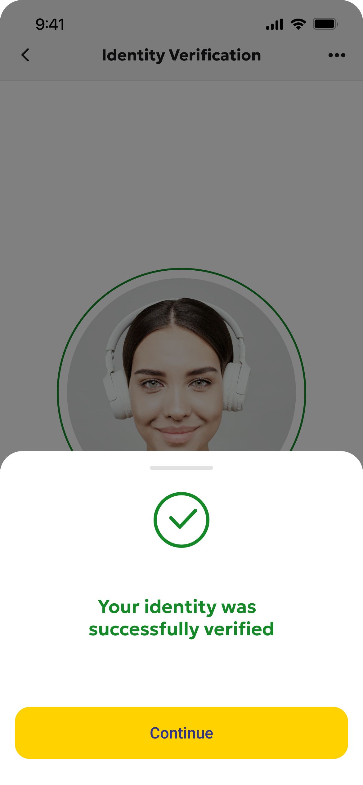Previous identity verified confirmation